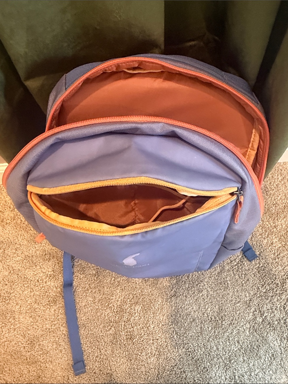 cotopaxi lavender blue backpack with orange accents - Picture 3 of 4